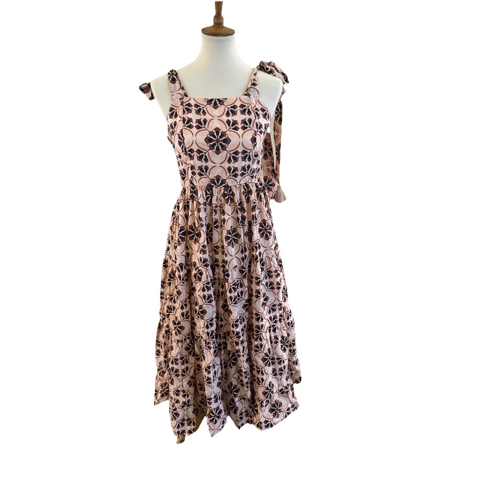 Mille Resort Summer Garden Floral‎ Dress Sz Small Ruffled Tiered Sayulita